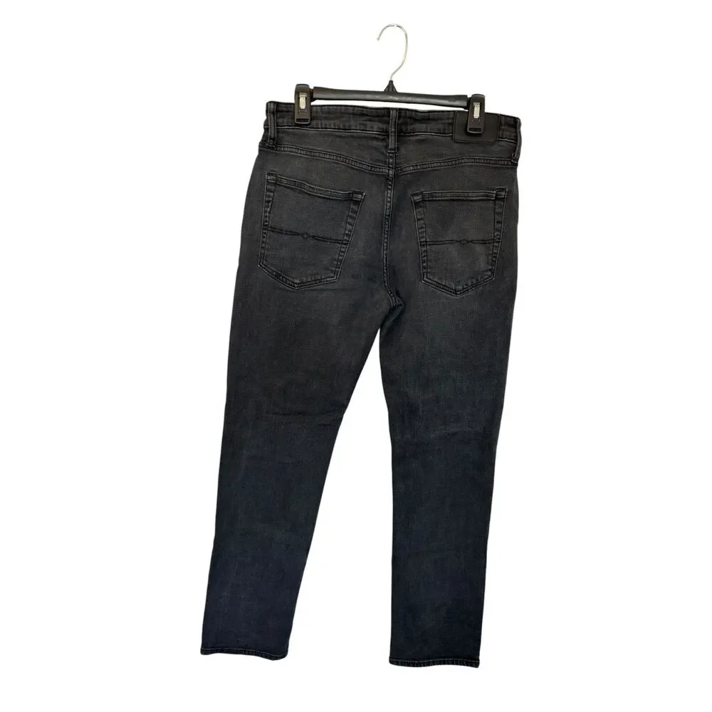 Lucky Brand 223 Straight Men's Black Dark Wash Faded Jeans 33/32 - Picture 2 of 4